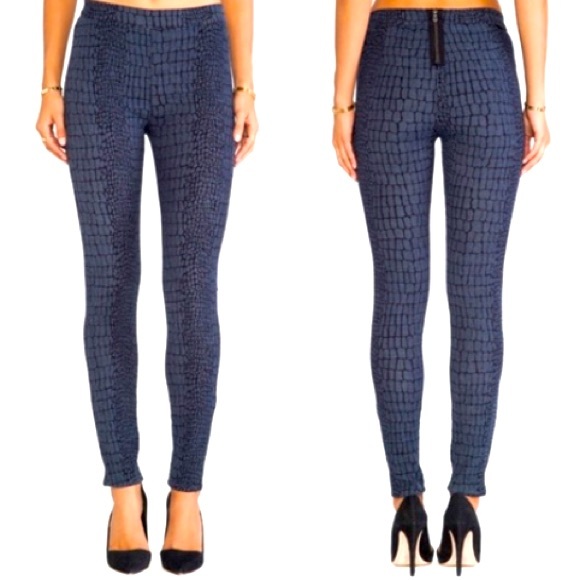 NEW [Hudson] Blue Snake Print Super Skinny Denim Leggings Womens Sz 24 - Picture 5 of 5